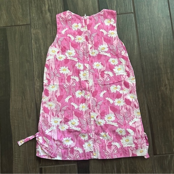 VTG Lilly Pulitzer Girls Butterfly Daisy Sleeveless Shift Dress Sz 6X Girls - Picture 4 of 5